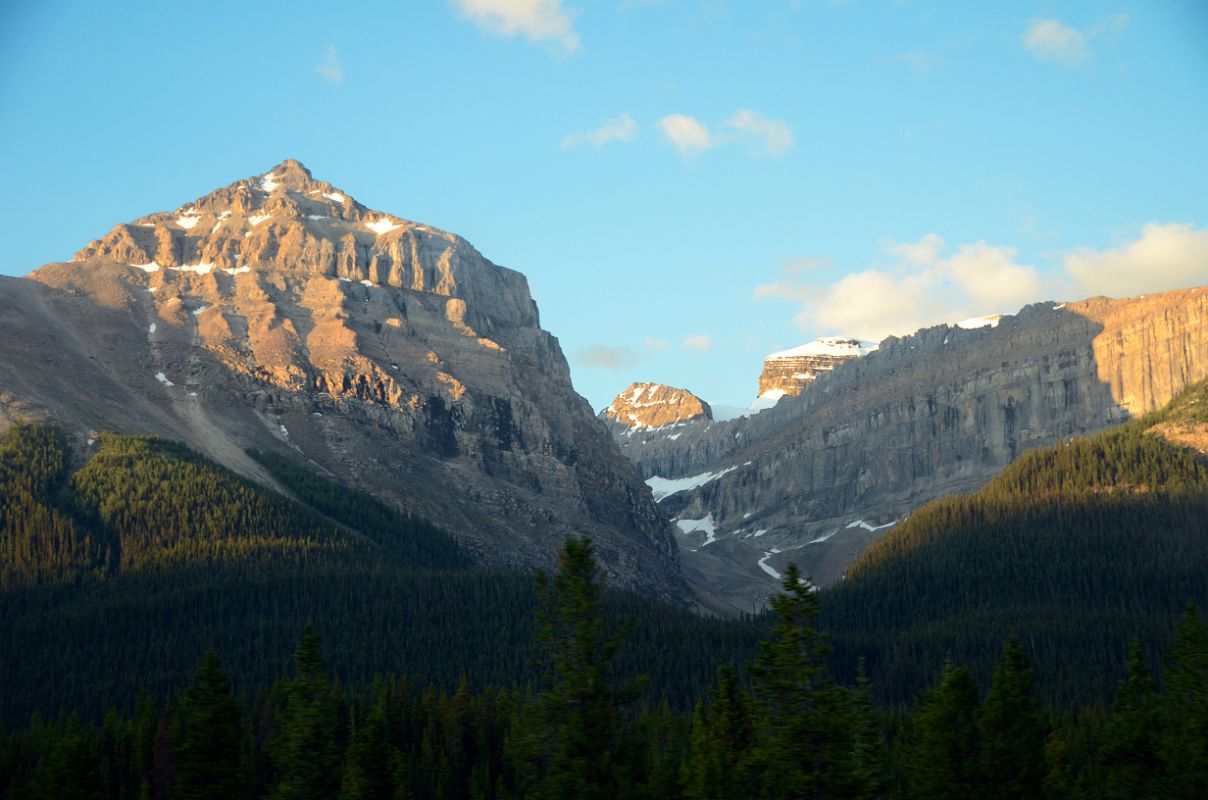 08 Mount Niblock and Popes Peak At Sunrise From Trans Canada Highway Just After Leaving Lake Louise For Yoho